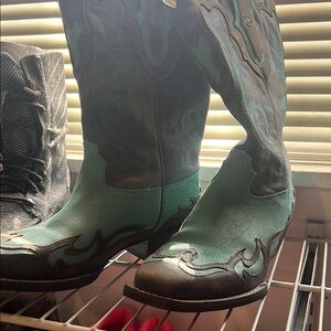 Turquoise and Brown Western Boots Durango womens